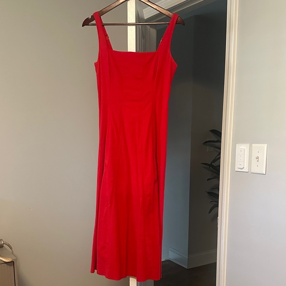 Abercrombie & Fitch Vibrant Red Midi Dress - Picture 4 of 7
